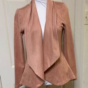 Karen Kane Dusty Rose Draped Open-Front Blazer